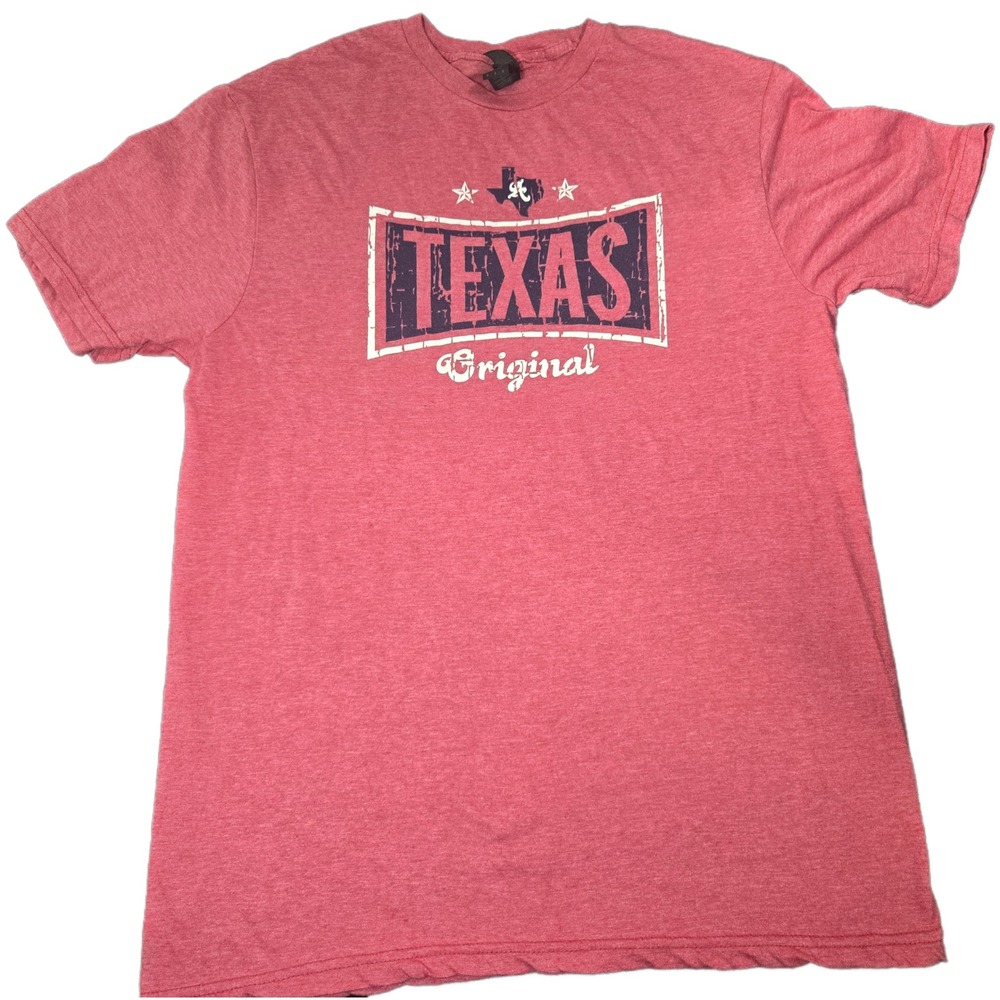 Gildan Softstyle Texas Original Graphic T-Shirt Mens Medium Heather Red Tee